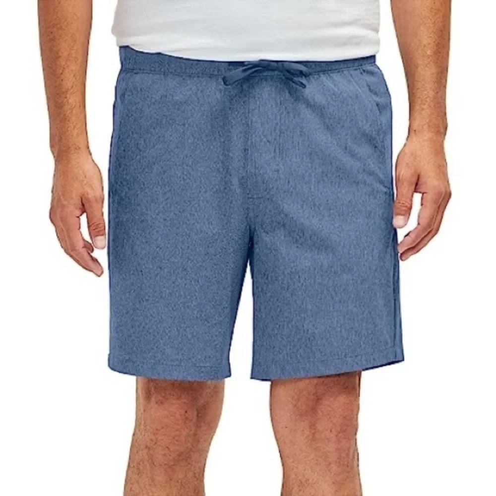 NWT Eddie Bauer Mens XXL 2XL Blue Performance Pull On Shorts Stretch Active New